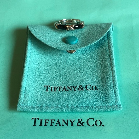 Tiffany Signature Stacking Black Enamel X Band—6.5 - Picture 5 of 8